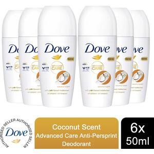 Dove Antiperspirant Advanced Care Deodorant with Coconut Scent 48H - 50ml - 6 by Dove