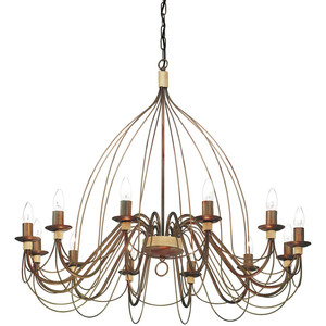 Corte 12 Light Chandelier Rust Brown Finish, E14 - Rust brown