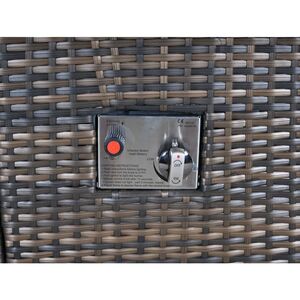 Arizona Fire Pit Square Rattan Patio Dining Set - Brown / 6 by Giardino