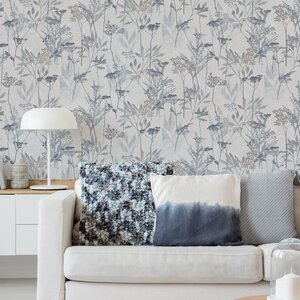 Superfresco Easy Solstice Pale Blue Floral Wallpaper - Blue by Superfresco Easy