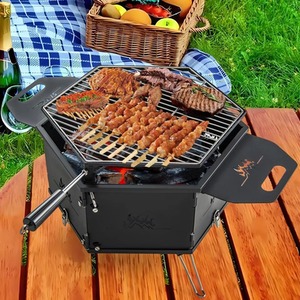 Charcoal Grill Rotatable Barbecue - Black by Wyld and Coco