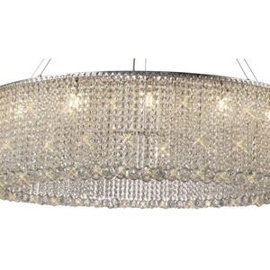 Empire 110cm Ceiling Pendant Chandelier, 1G9, Polished Chrome, Crystal - Polished Chrome