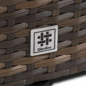 Arizona Round Rattan Patio Dining Set with Ice Bucket Drinks Cooler - Brown / 6 by Giardino