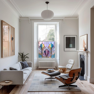 Gerano Art Deco Stained Glass Privacy Window Film by Creative Printing Solutions