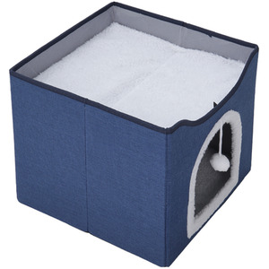 Foldable Cat Bed with Scratcher - Navy by Kidkid
