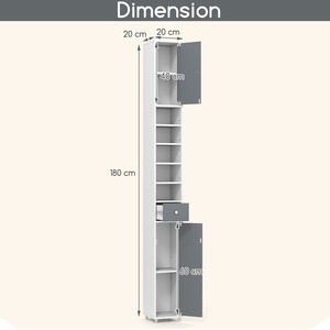 Freestanding Bathroom Cabinet - White by Costway