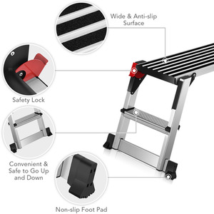 Foldable Step Bench Work Platform - Silver by Costway