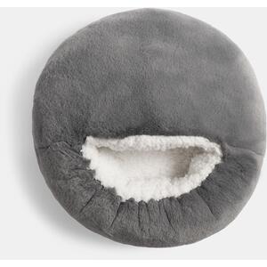 Plush Sherpa Fleece Anti-Slip Microwavable Mono Foot Warmer Slipper - Charcoal by OHS