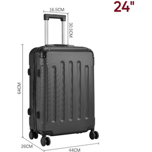24'' Spinner Hardshell Suitcase with Combination Lock by Livingandhome