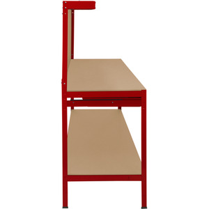 Workbench with Pegboard, Drawer and Light - Red by Monster Racking