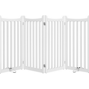 Yaheetech 4-Panel Foldable Wooden Dog Gate Pet Fence - White / 90.5cm by Yaheetech