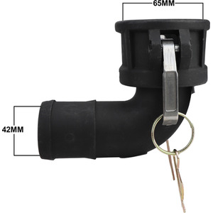 Camlock Coupler (2 inch) to (2 inch) Hose Tail 90-degree elbow - Black by DNA PACKAGING LTD