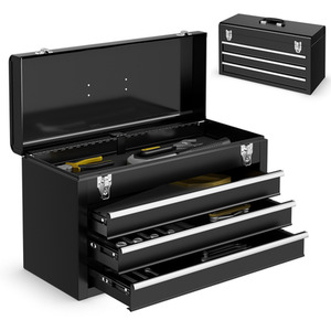 Portable Steel Tool Box - Black by GAINOOM