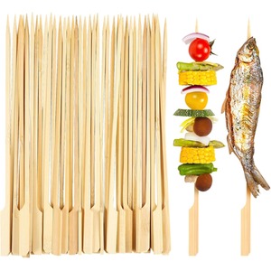 Bamboo Skewers Wooden BBQ Skewers Sticks - Brown / 250 / 25cm by ECONX