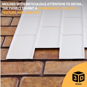 3D Wall Panels (96x48 cm) PVC Cladding Panel Rustic Brick Effect by NOVECRAFTO