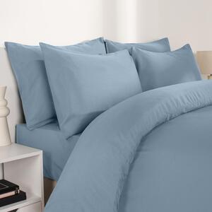 Plain Dyed Duvet Cover Set - Blue / Single by Brentfords