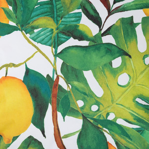 Lemon Leaf Print Indoor and Outdoor Cushion - Yellow by icon