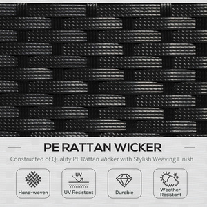 Outsunny 5 Pieces Rattan Sofa Set - Black by Outsunny