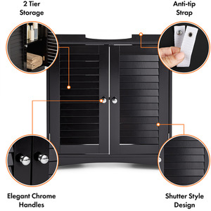 Shrewsbury Under Sink Bathroom Cabinet - Black by VonHaus