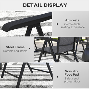 Outsunny Outdoor Rattan Folding Chair Set of 4 with Adjustable Back - Grey by Outsunny