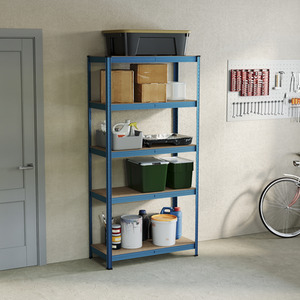 5 Tier Heavy Duty Adjustable Steel Garage Shelving Unit - 875kg Weight Capacity - Blue / 40cm by Vida Designs