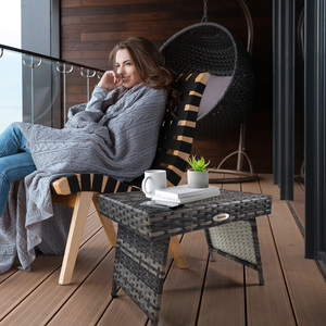 Outsunny Foldable Outdoor Coffee Table - Light Grey by Outsunny