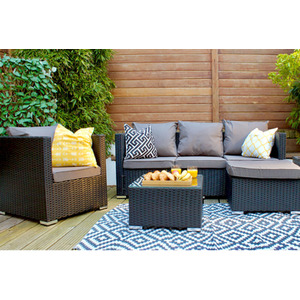 5-Seater Canonbury Rattan Sofa Set - Black