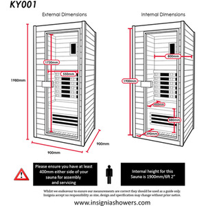 Infrared Home Single Person Sauna - Canadian Spruce / 900 x 900 by Insignia
