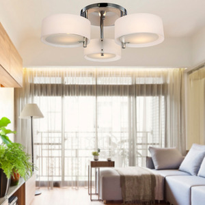 HOMCOM Crystal Chandelier Lighting - White by HOMCOM