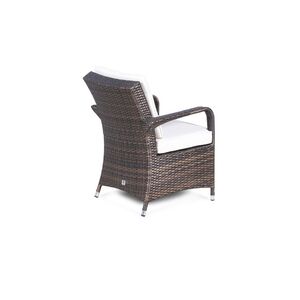 Arizona Fire Pit Round Rattan Patio Dining Set - Brown / 8 by Giardino