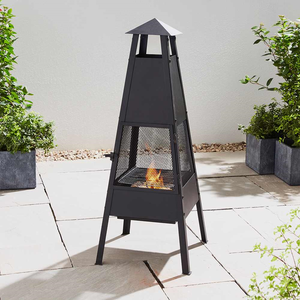 Large Metal Chiminea 100cm - Black by BillyOh