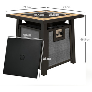 Outsunny 50,000 BTU Gas Fire Pit Table - Dark Grey by Outsunny