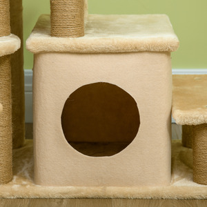 4-Step Cat Stairs for Bed, Cat House for Sofa - Beige by PawHut