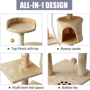 PawHut Cat Tree Activity Centre - Yellow by PawHut