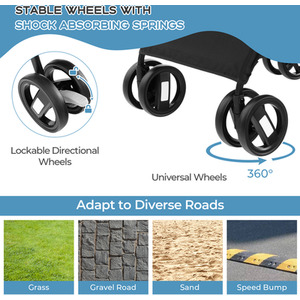 Foldable Pet Stroller by Costway