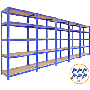 5x T Rax 90cm Blue Racking and Bay Connectors - Blue by Monster Racking