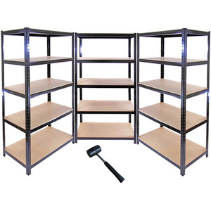 Monster Racking T-Rax Warehouse And Garage Metal Shelving, Black - Black - Black by Monster Racking