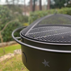 Star and Moon Fire Bowl with Grill, Safety Guard and Poker by Selections
