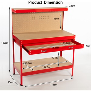 SwitZer Steel Garage Storage Work Bench - Red by SwitZer