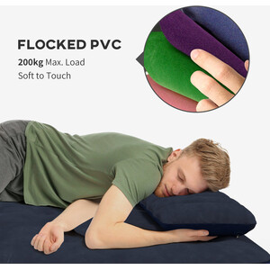 Outsunny Inflatable Double Air Bed with 2 Pillows and Pump - Blue by Outsunny