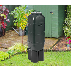 100L Slimline Water Butt And Stand - Black by Strata
