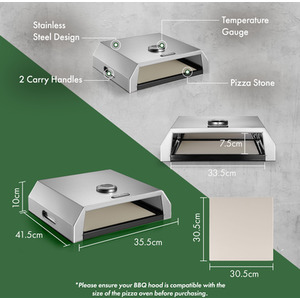 BBQ Pizza Oven Outdoor - Silver by VonHaus