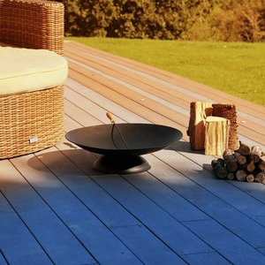Fire Bowl Durable Round Solid Steel Fire Pit BBQ with Stand - Black