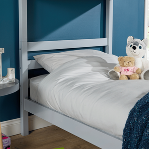 Home Source Hendon Childrens Wooden Single Bunk Bed - Grey by Home Source