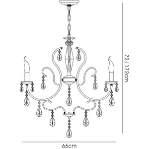 Luna Ceiling Pendant Chandelier 6 Light Black Chrome, Crystal - Black Chrome