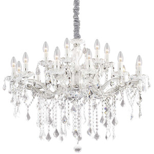 Florian 18 Light Crystal Chandelier Chrome Finish, E14 - Chrome
