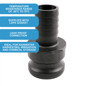 Camlock Adapter (2 inch) x (1.5 inch) Hose Tail - Black by DNA PACKAGING LTD