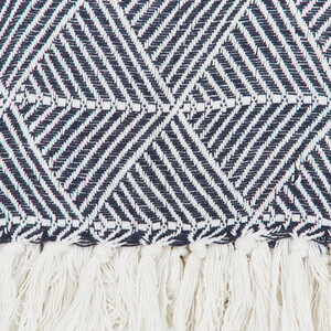 Oslo Navy Geometric Throw - Navy and White