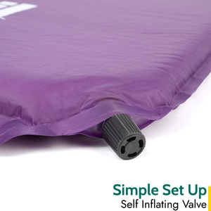 Single Self Inflating Camping Mat 3cm - Purple by Trail