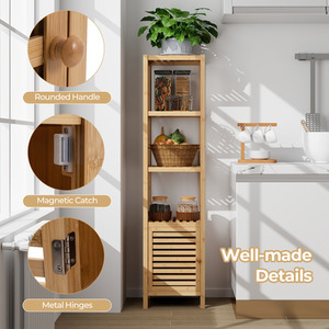 Bamboo Floor Storage Cabinet - Natural by Costway